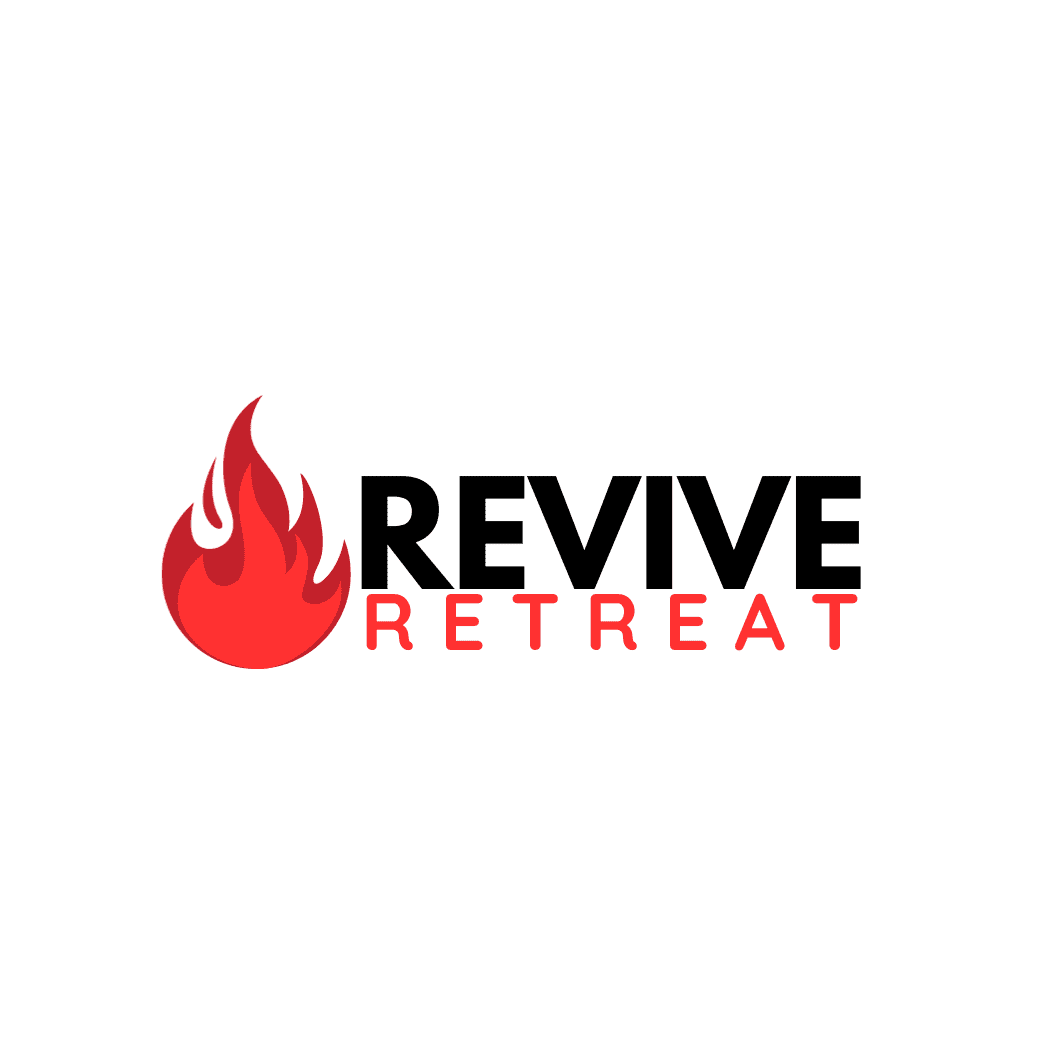 RVM Retreat logo with flame icon representing spiritual renewal and worship.