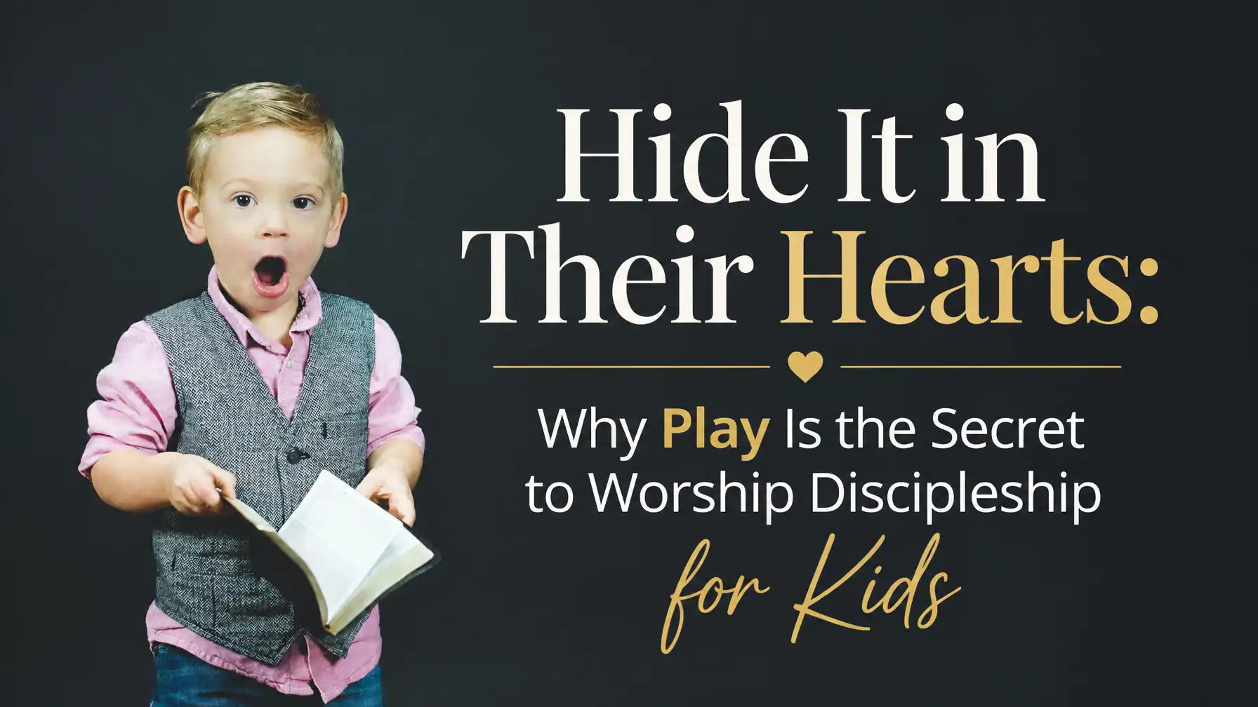 Young boy with a book, promoting worship discipleship for kids.