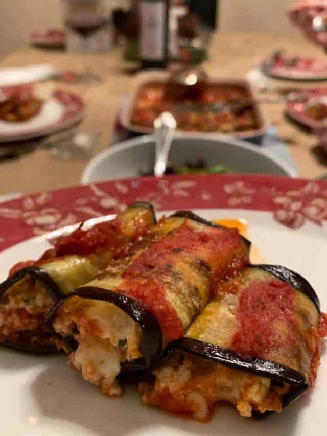 Eggplant Rollatini family style.