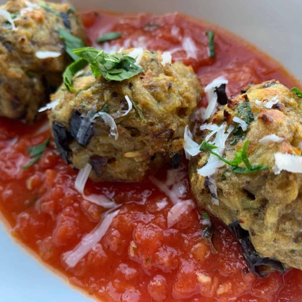 Polpette con Melanzane Eggplant Meatless Meatballs