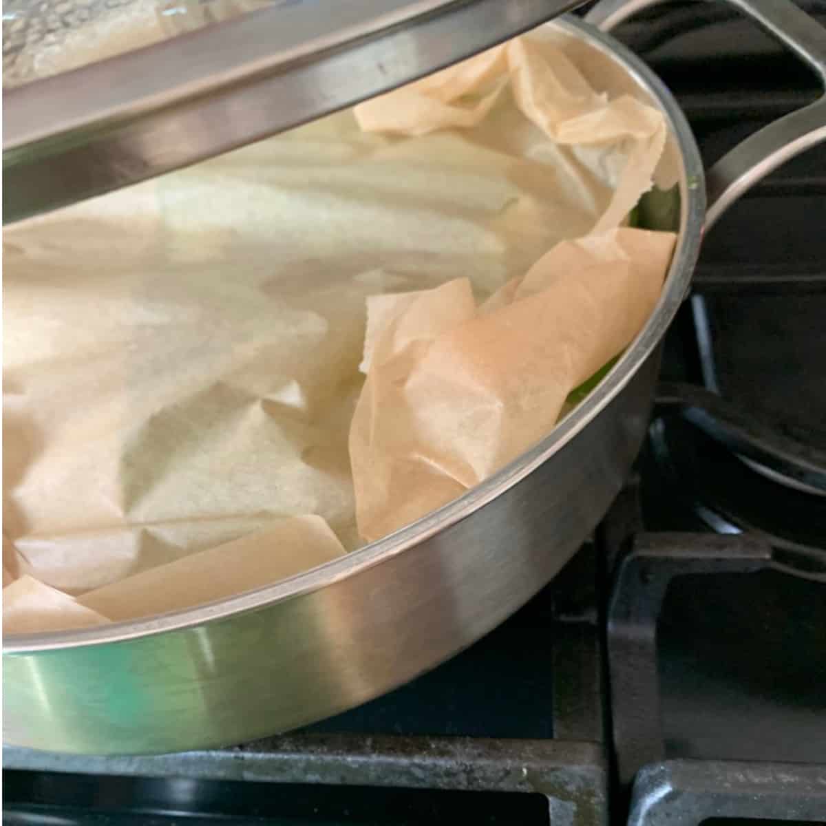 Fava Beans covered with parchment paper