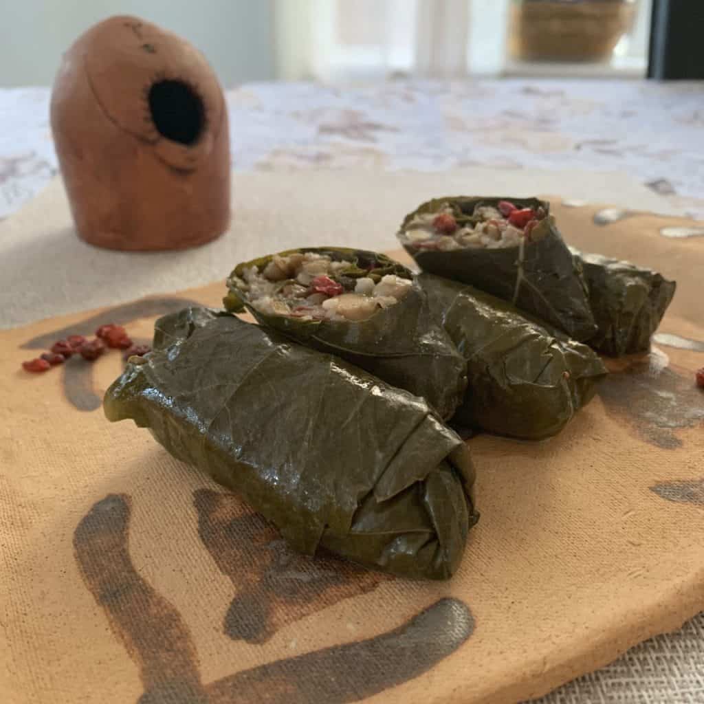 Tolma with beans and legumes.