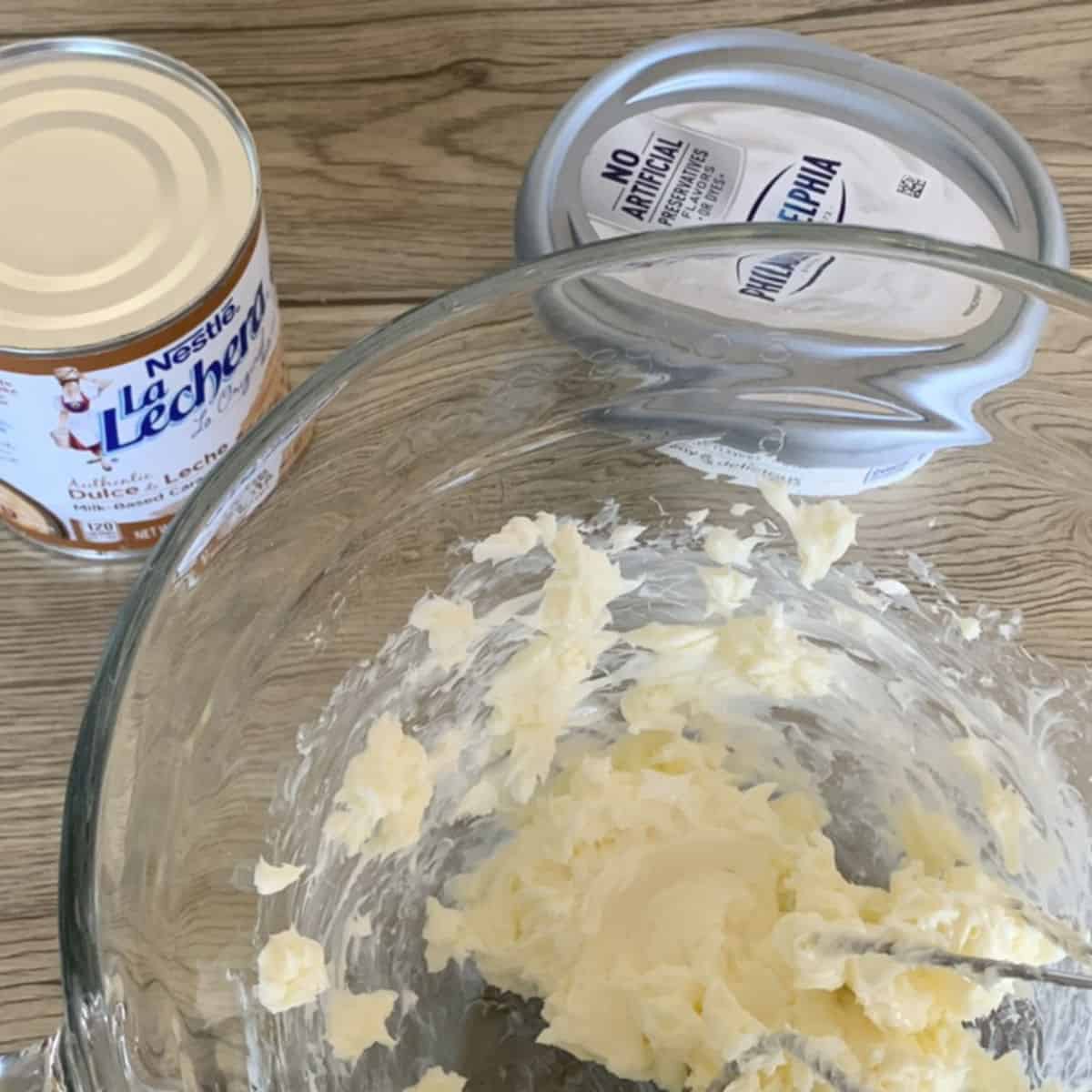 Whipping the butter.