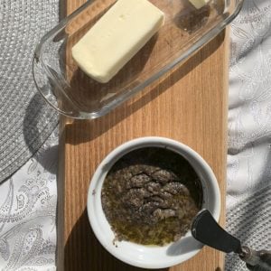 Mushroom pâté with a butter.