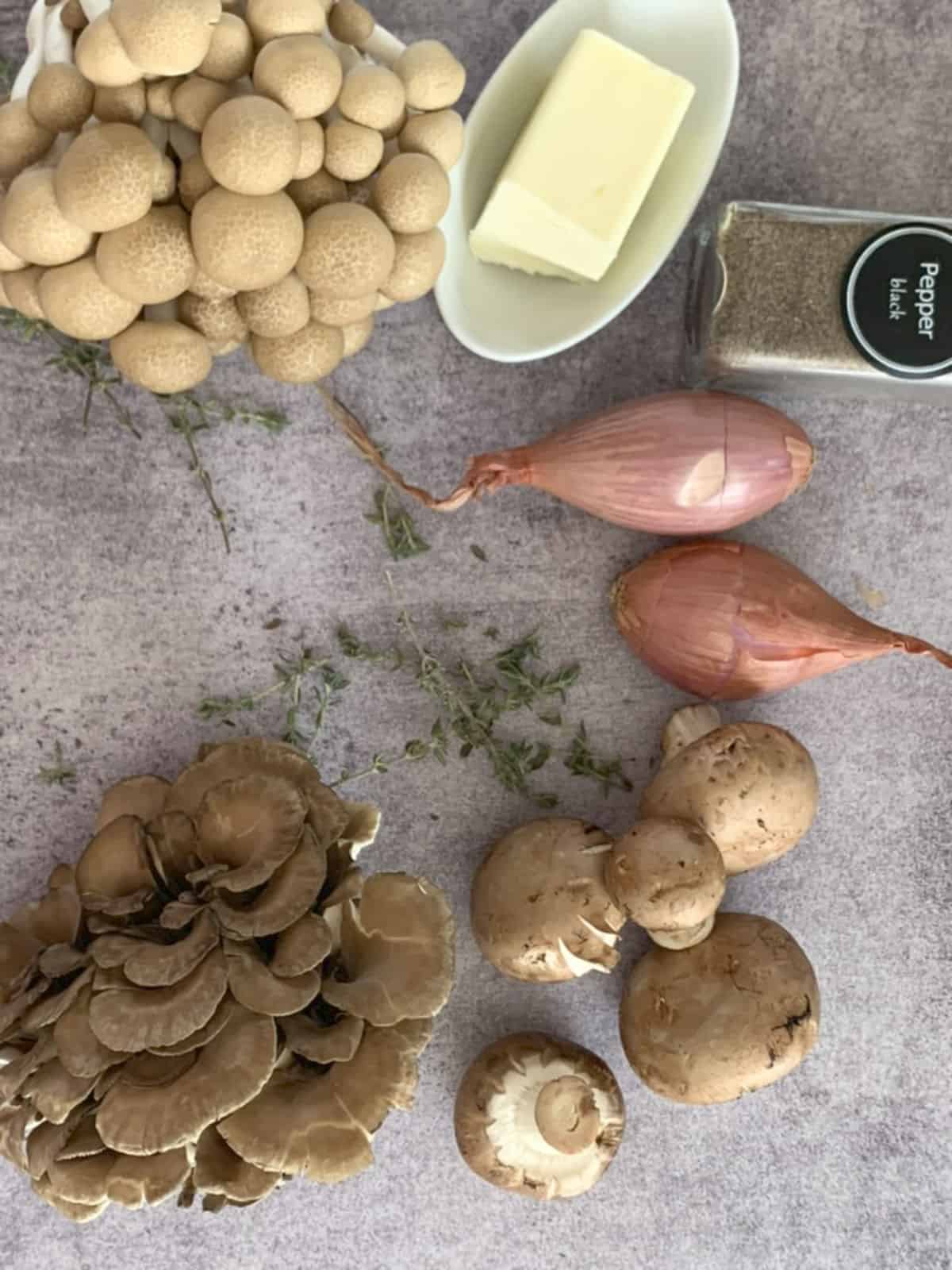 Mushroom Pâté ingredients.