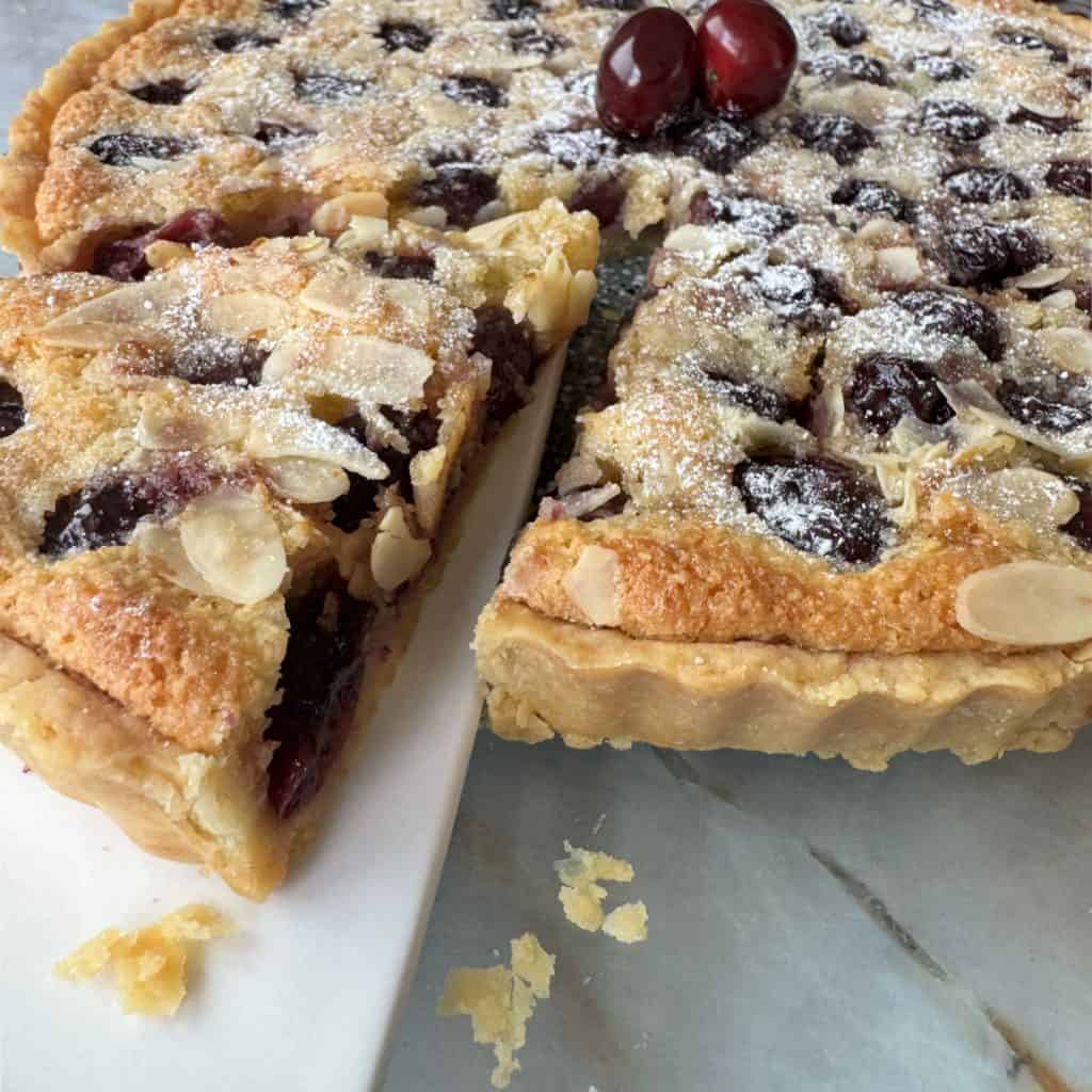 Slice of a cherry tart.