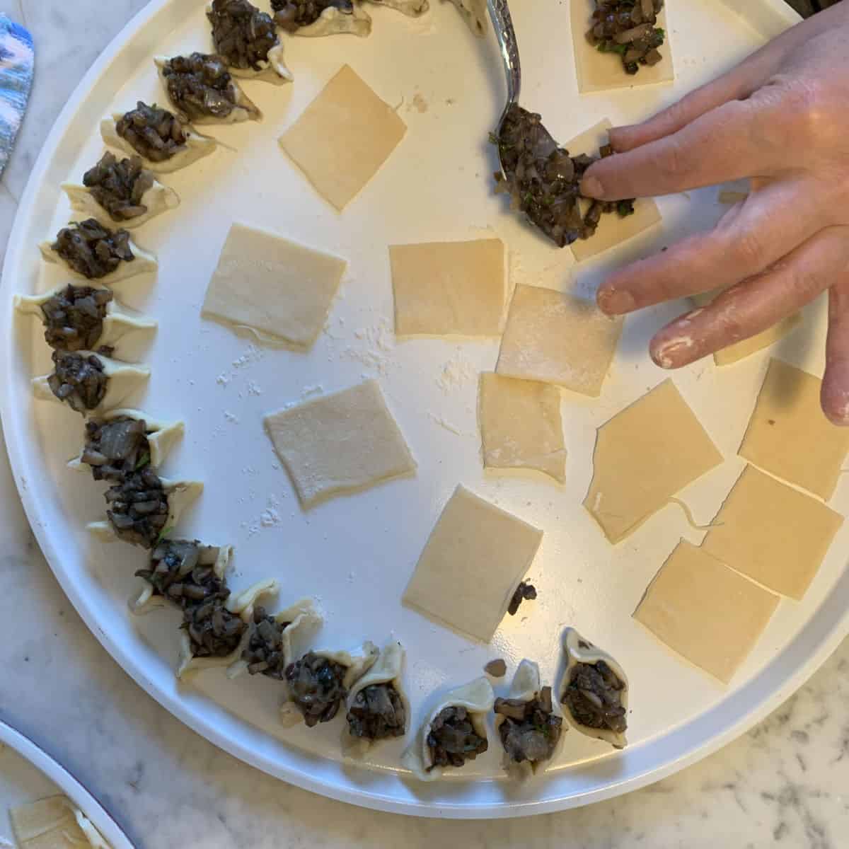 Making manti boats.