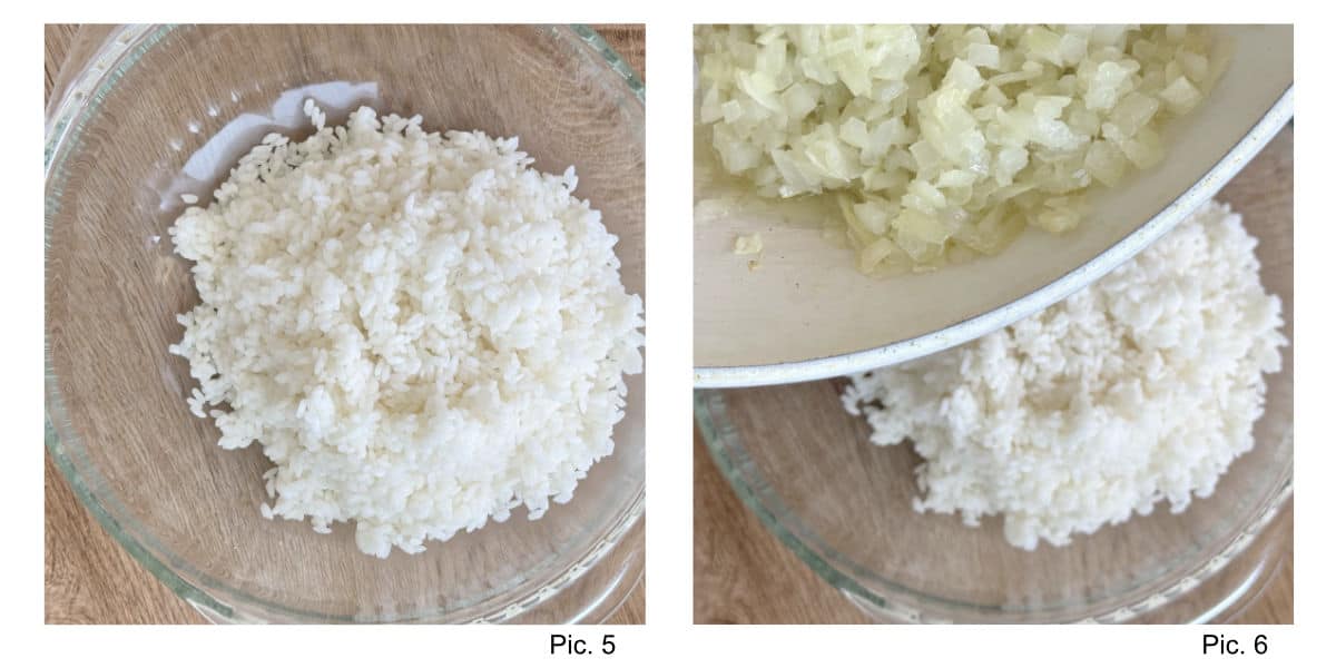 Preparing the Rice Filling.