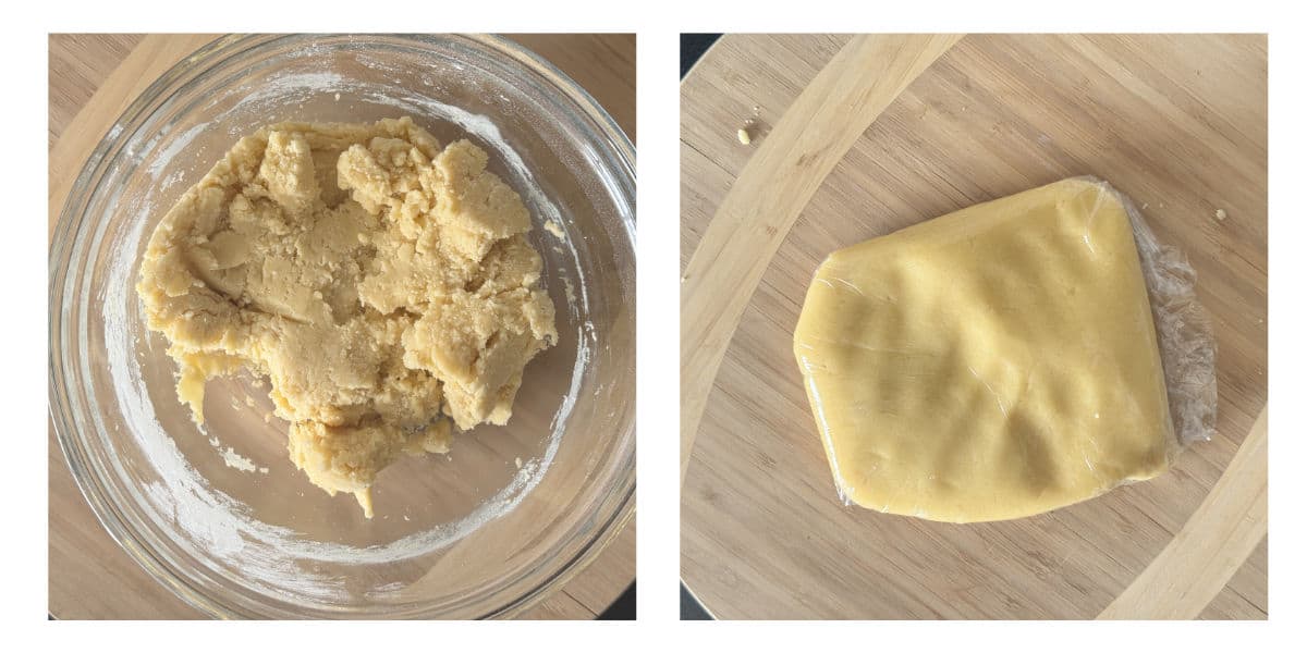 Making sweet shortcrust pastry.