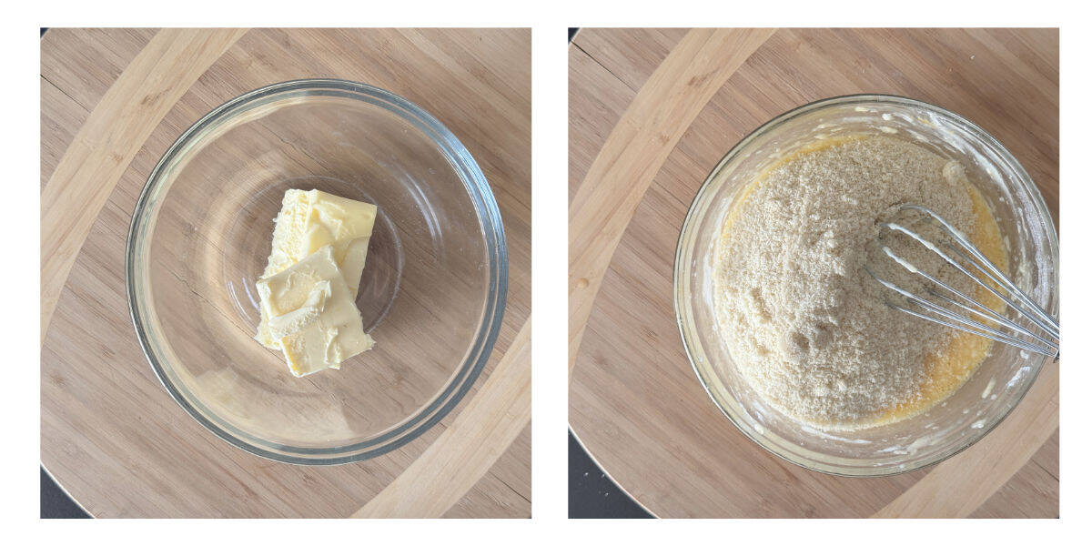 Preparing almond cream.