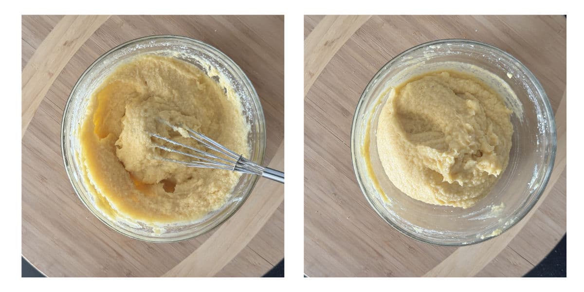 Preparing almond cream.