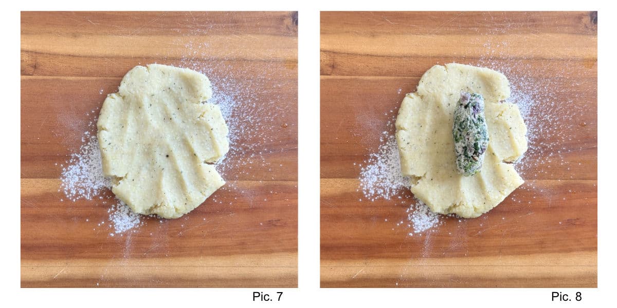 Close-up shots of the steps on how to form the koftas.