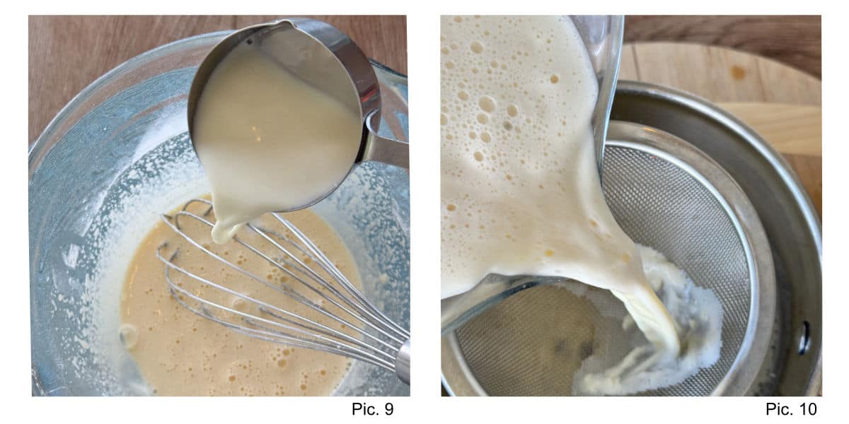 Making the pastry cream.
