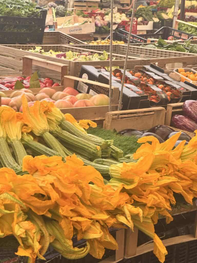 Italian market with fresh produce.
