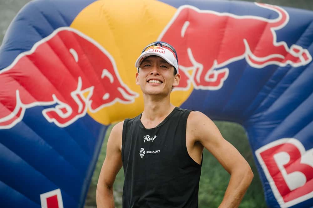 Ruy Ueda celebrates finishing ONE STROKE at Mt.Fuji, Japan on July 13, 2022. Credit: Suguru Saito / Red Bull Content Pool