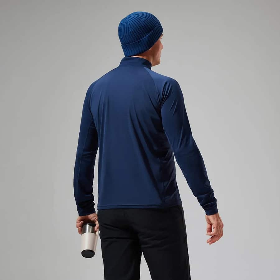 Berghaus Men's Trailblaze Half Zip Long Sleeve Tech Tee – Blue