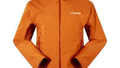 Outdoor Summit Seeker Jacket in vibrant orange for outdoor adventures.