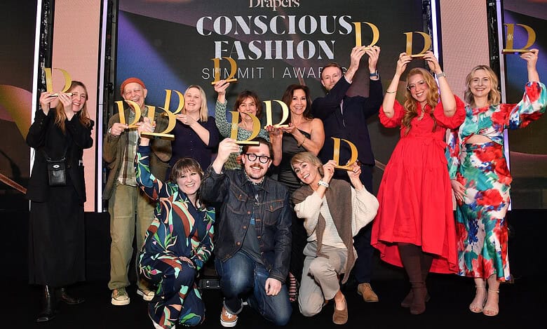Group of people celebrating at the Drapers Conscious Fashion Awards 2026.