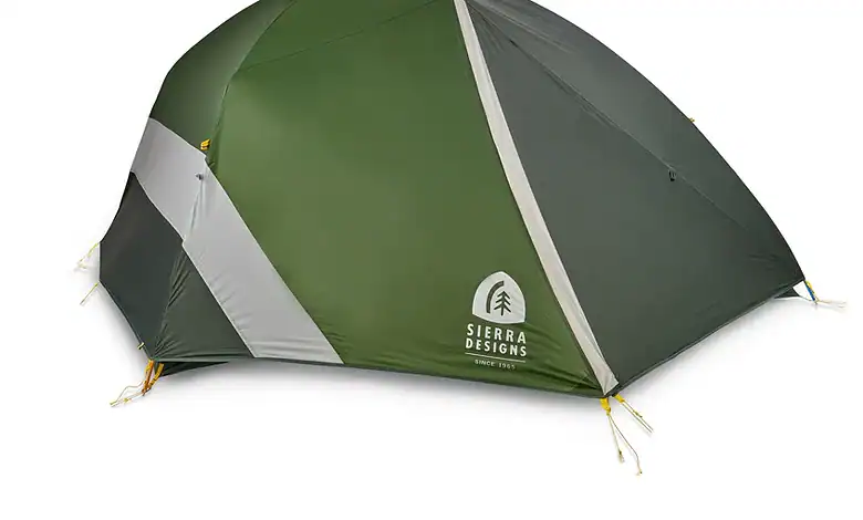 Compact Sierra Designs outdoor camping tent for backpacking and hiking trips.