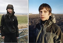 Outdoor Insight models in AW26 layered outdoor clothing on a windy day.