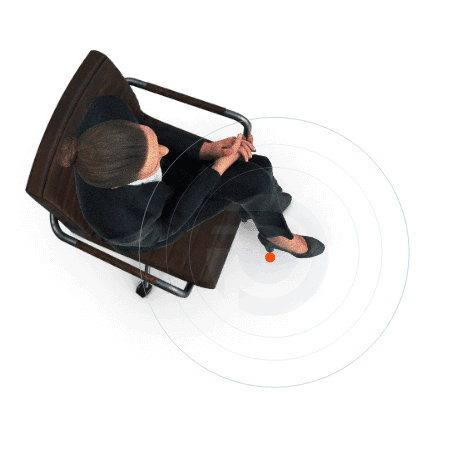 Purpose Public Sector Testimonial Aerial View of Woman in Office Chair Graphic