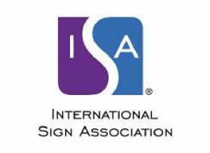 Logo dell'International Sign Association, organizzazione di settore.