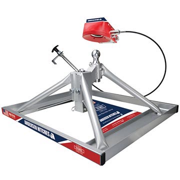 A silver Andersen Ultimate 5th Wheel Connection hitch