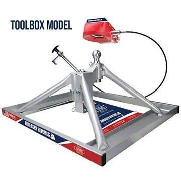 A silver Andersen Ultimate 5th Wheel Connection hitch
