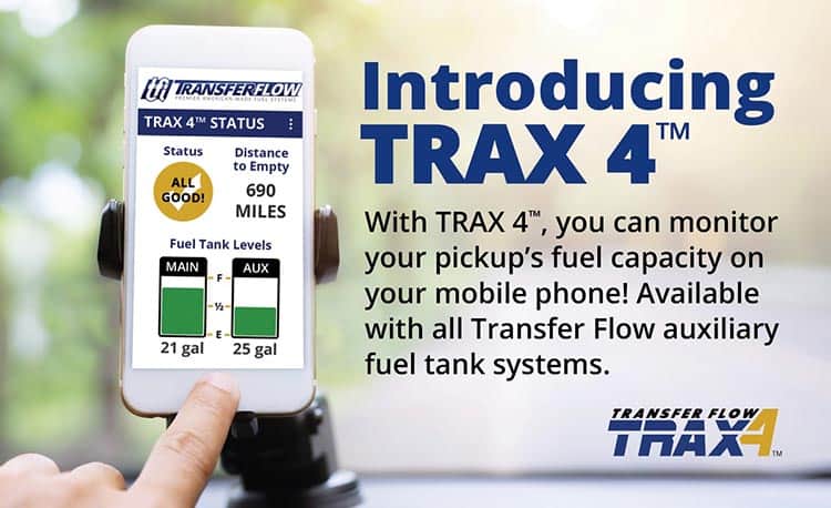 Showing how to monitor your truck's fuel capacity with TRAX 4 on your phone.