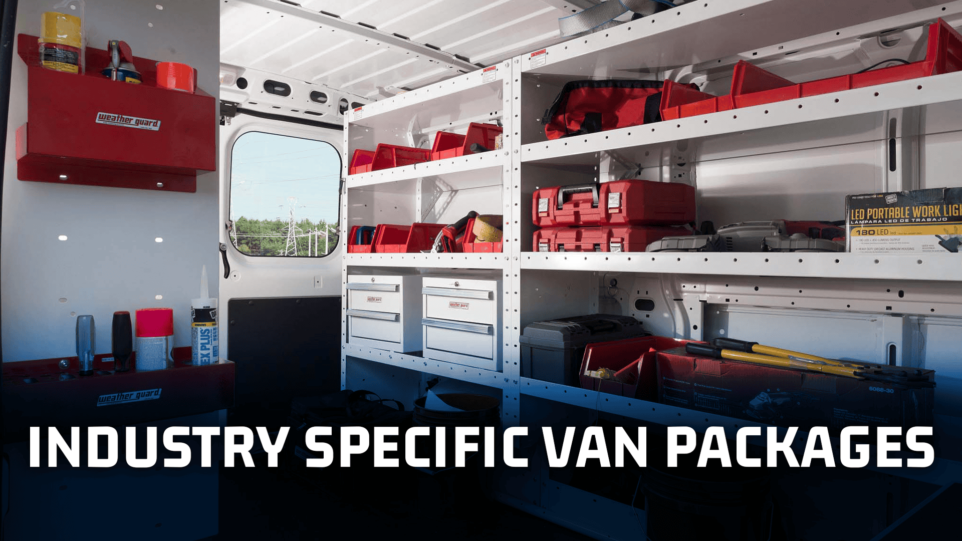 Industry-specific Van Package displayed in back of work van