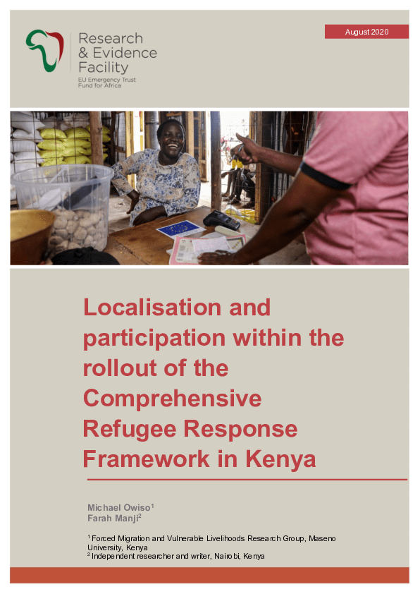Localization and participation within the rollout of the Comprehensive Refugee Response Framework in Kenya