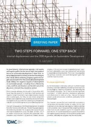Internal displacement and the 2030 Agenda on Sustainable Development