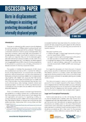 Born in displacement: Challenges in assisting and protecting descendants of internally displaced people