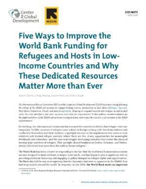 Five ways to improve the World Bank funding for refugees and hosts