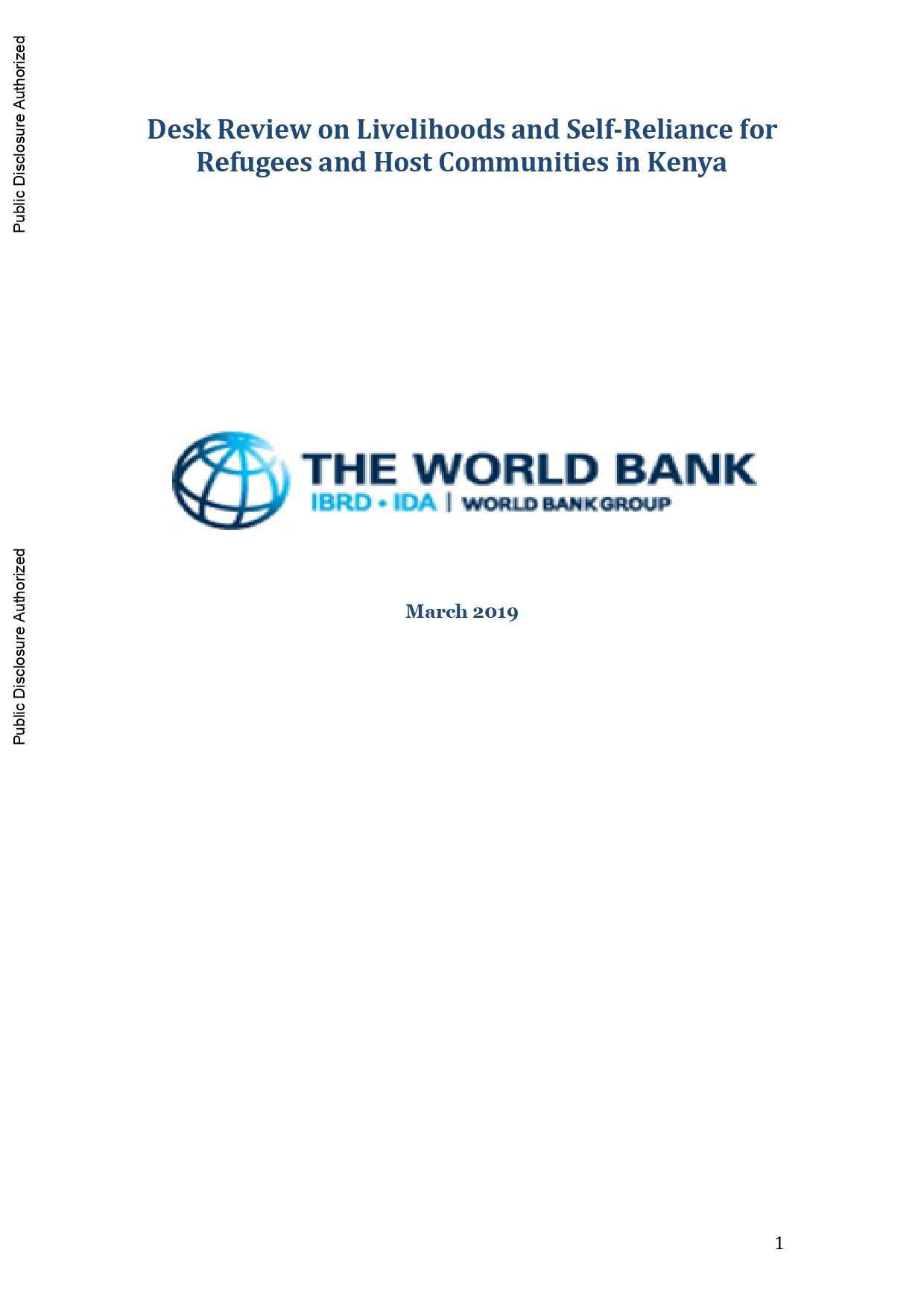 Desk Review on Livelihoods and Self-Reliance for Refugees and Host Communities in Kenya