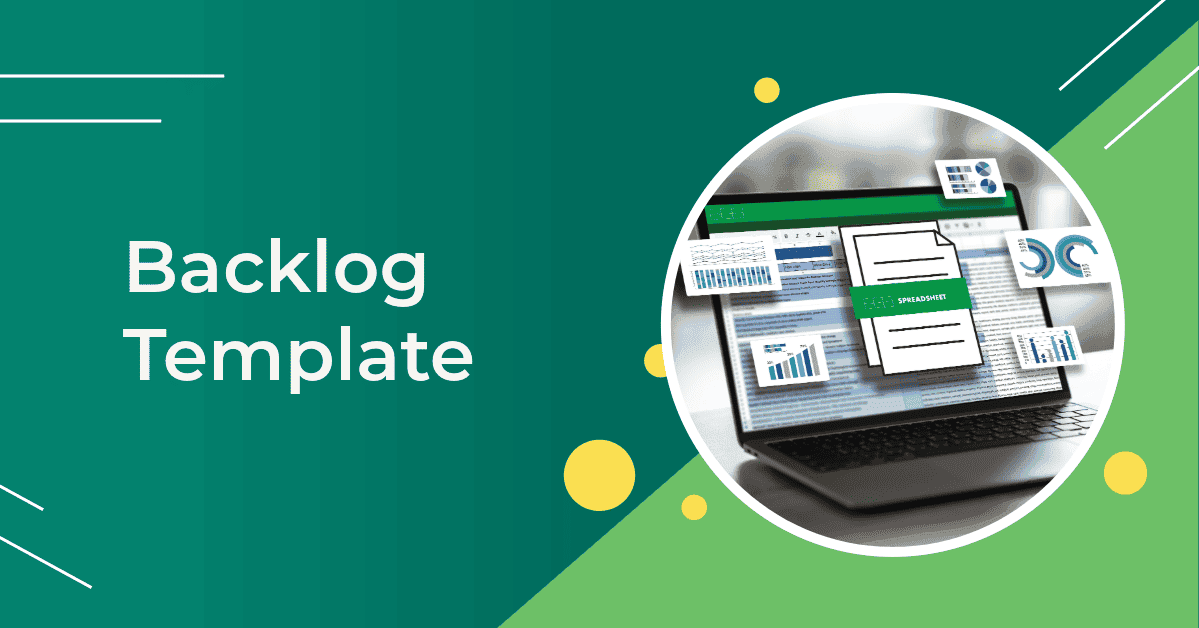 Backlog template on laptop screen for project management and workflow optimisation.