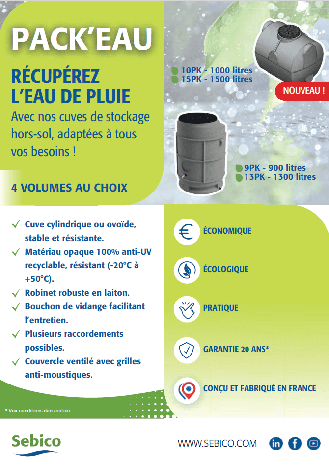 Cuve de stockage hors sol en polyéthylène