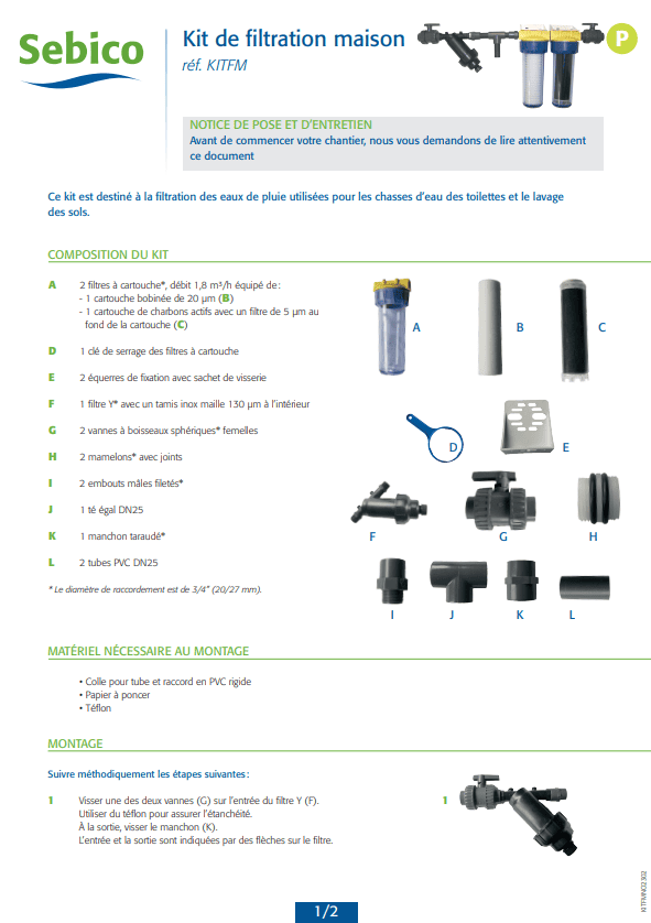 Kit de filtration maison