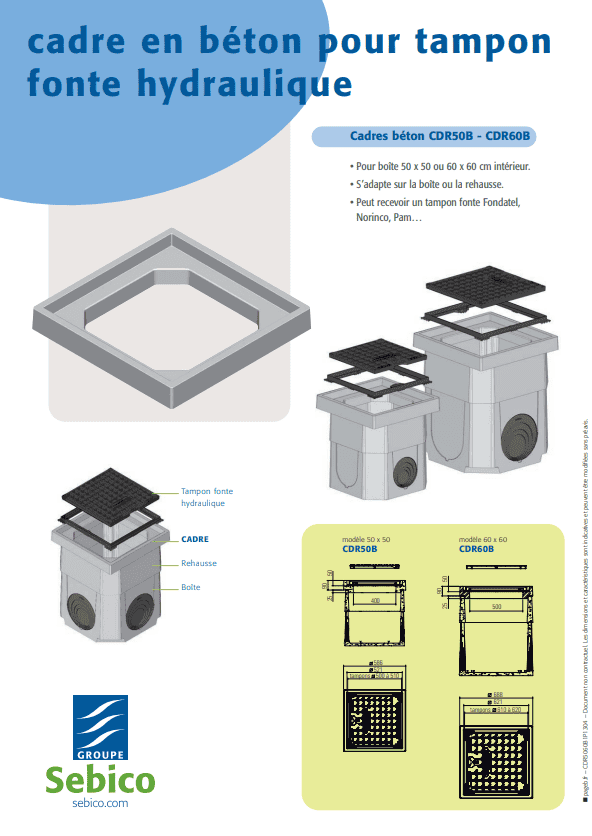 Cadre Béton CDR50B et CDR60B