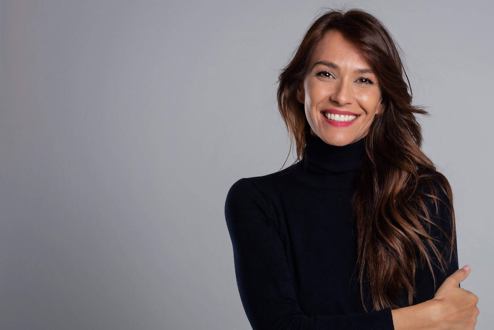 A smiling woman