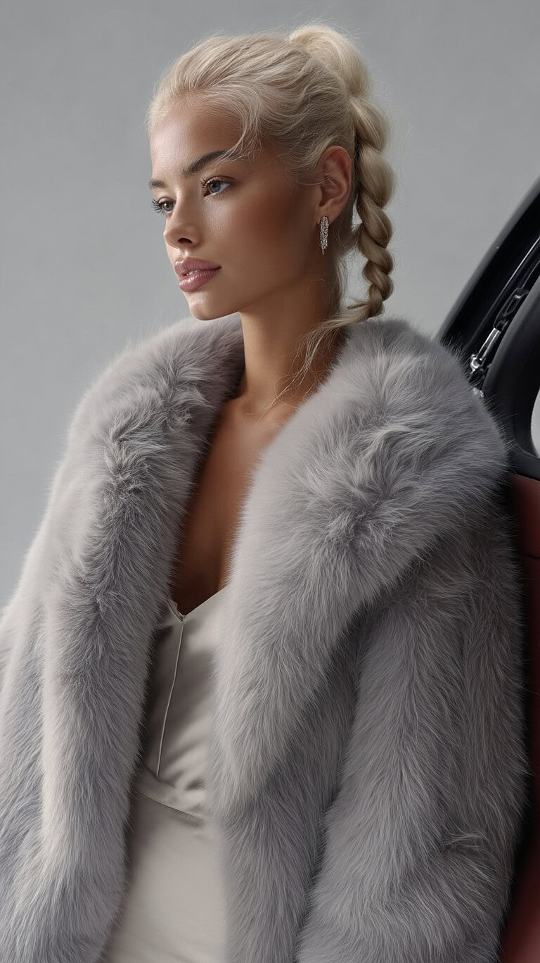 Abrigo gris elegante mujer | Stylicious