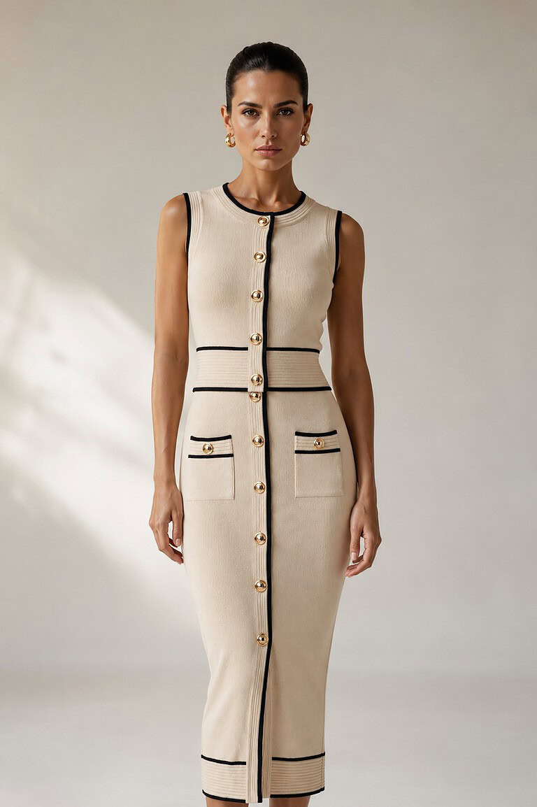 Conjunto top y falda beige elegante | Stylicious (15)