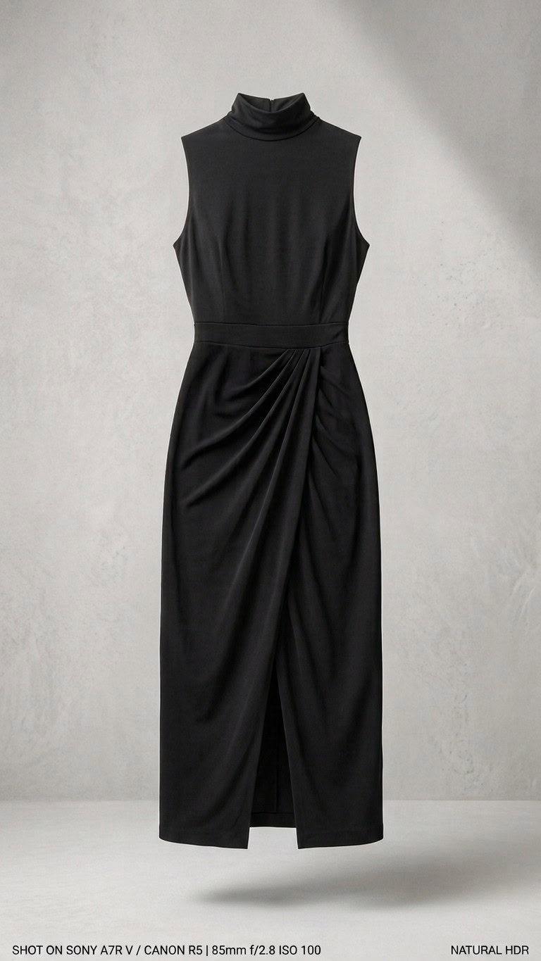 Vestido largo cruzado elegante | Stylicious packshot.
