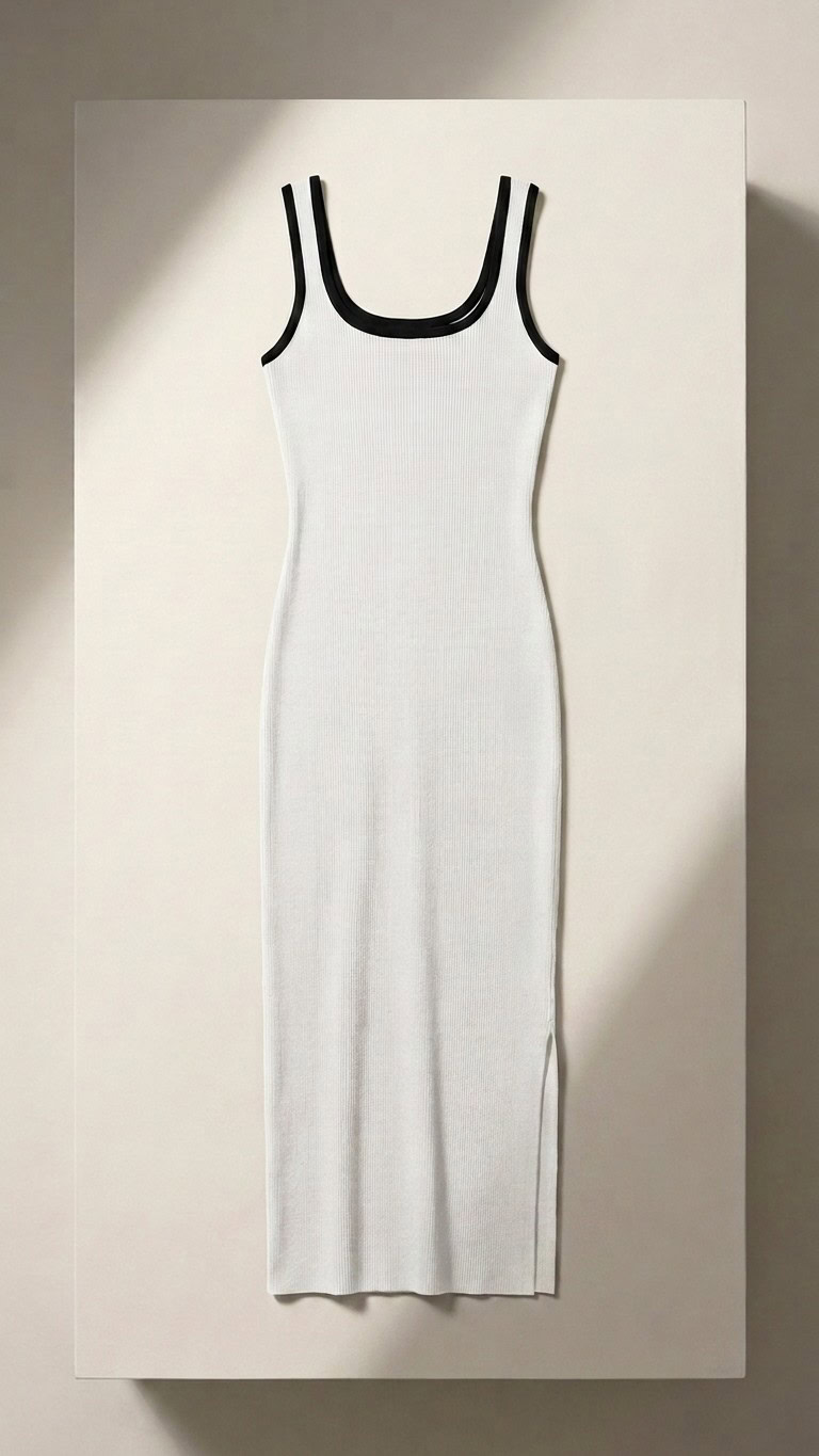 vestido dualite blanco y negro packshot