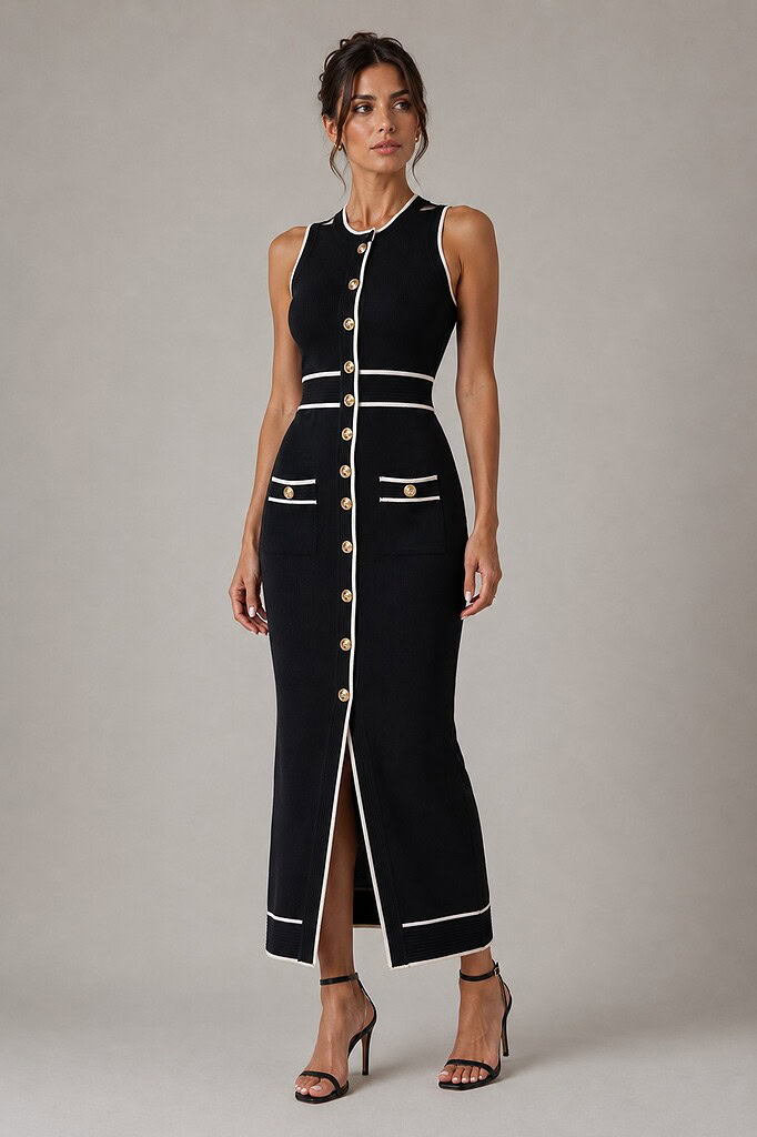 Conjunto top y falda negro elegante | Stylicious (10)