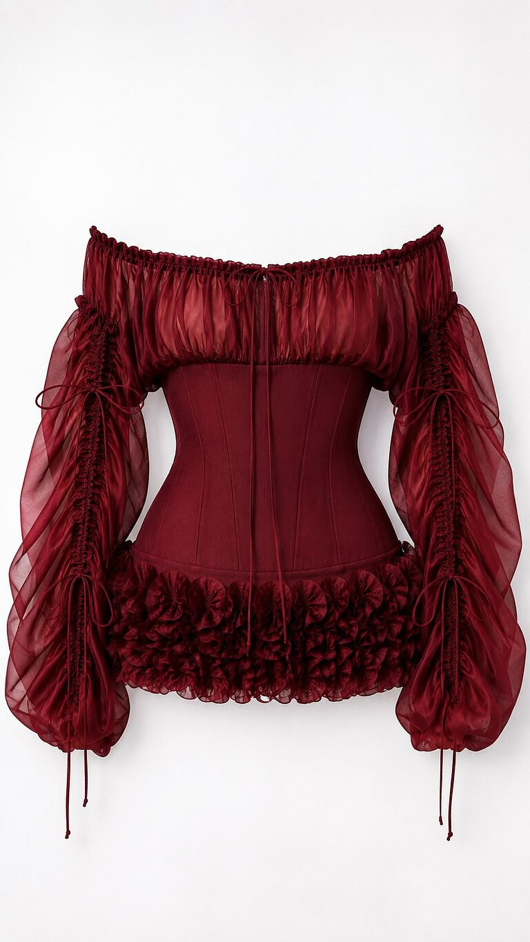 vestido en plano corset packshot.