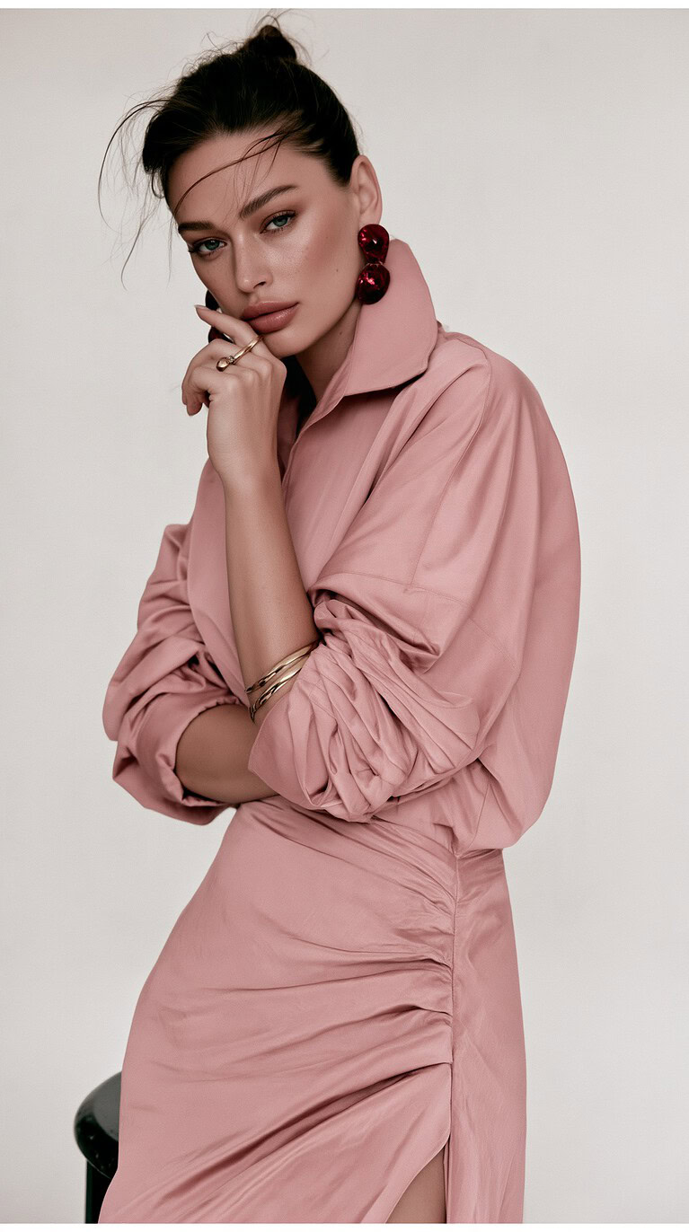 vestido saten mujer