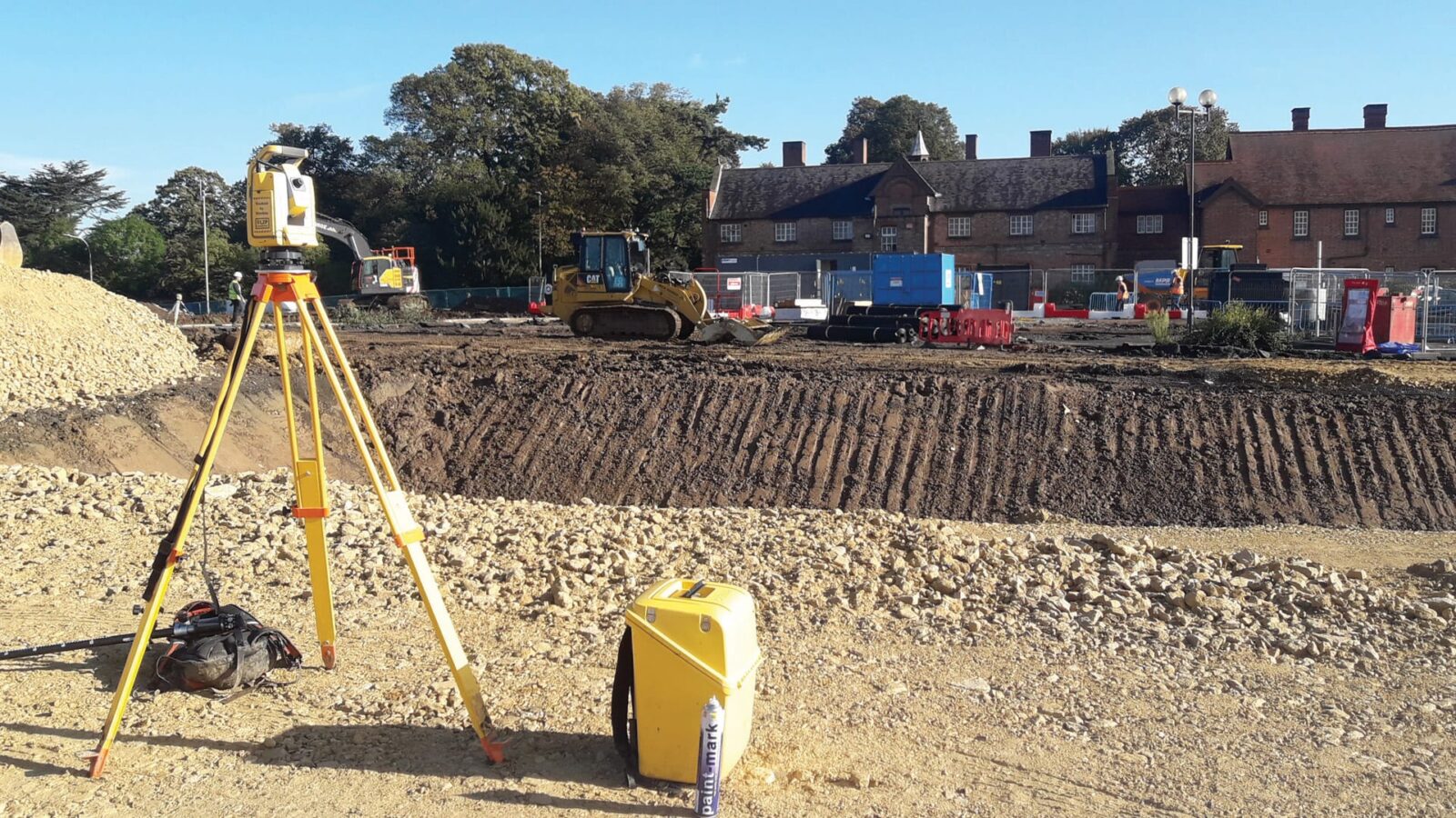 total station on site for site engineering at university of leicester