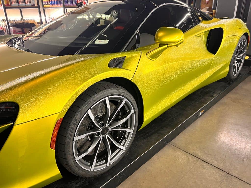 High-end yellow sports car with detailed exterior finish at T1Detailing.