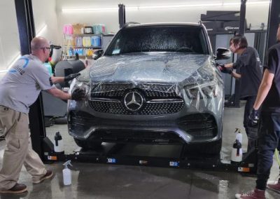 Paint protection film installation on Mercedes SUV